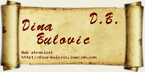Dina Bulović vizit kartica